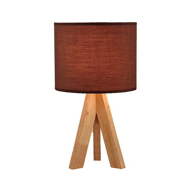 Small Bedside Table Lamp Wooden Tripod Nightstand Lamp Eye Protecting Table Lamp For Bedroom Living Room Office Home With Fabric Linen Shade Walmart Com Walmart Com
