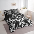 thumbnail image 4 of Manfei Retro Damask Jacquard 7-Piece Twin Bedding Sets,Baroque Flower Floral Bedding Comforter Set,White Black Sheet Sets For Adult,Super Cozy Room Decoration Reversible, 4 of 9