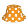 thumbnail image 1 of Balery Orange And White Polka Dot Sombreros para el sol para hombre y mujer, sombrero de pescador con UPF 50+, 1 of 6