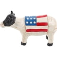 thumbnail image 4 of Estatua de vaca de resina con diseño de bandera estadounidense Figura de vaca de resina de arte americano Decoración para el hogar, 4 of 7