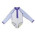 thumbnail image 6 of Toddler Girls Swimming Suit Long Sleeve Swimsuit for with Fresh Print Sun Protective Piece Swimwear for Kids Lightweight Beachwear for Summer Bathing Suit, 6 of 9