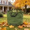 thumbnail image 4 of Canvas Garden Leaf Bag, 30 Gallon Heavy Duty Yard Waste Tote with Rubber Grip Handles, Outdoor Clean Up Storage Bag, Green, 4 of 6