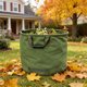 thumbnail image 4 of Bolsa de hojas de jardín de lona de 30 galones - Caja impermeable resistente para residuos de jardín, verde 22x18 pulgadas, Utjers de goma, contenedor reutilizable para limpieza de césped exterior, 4 of 6