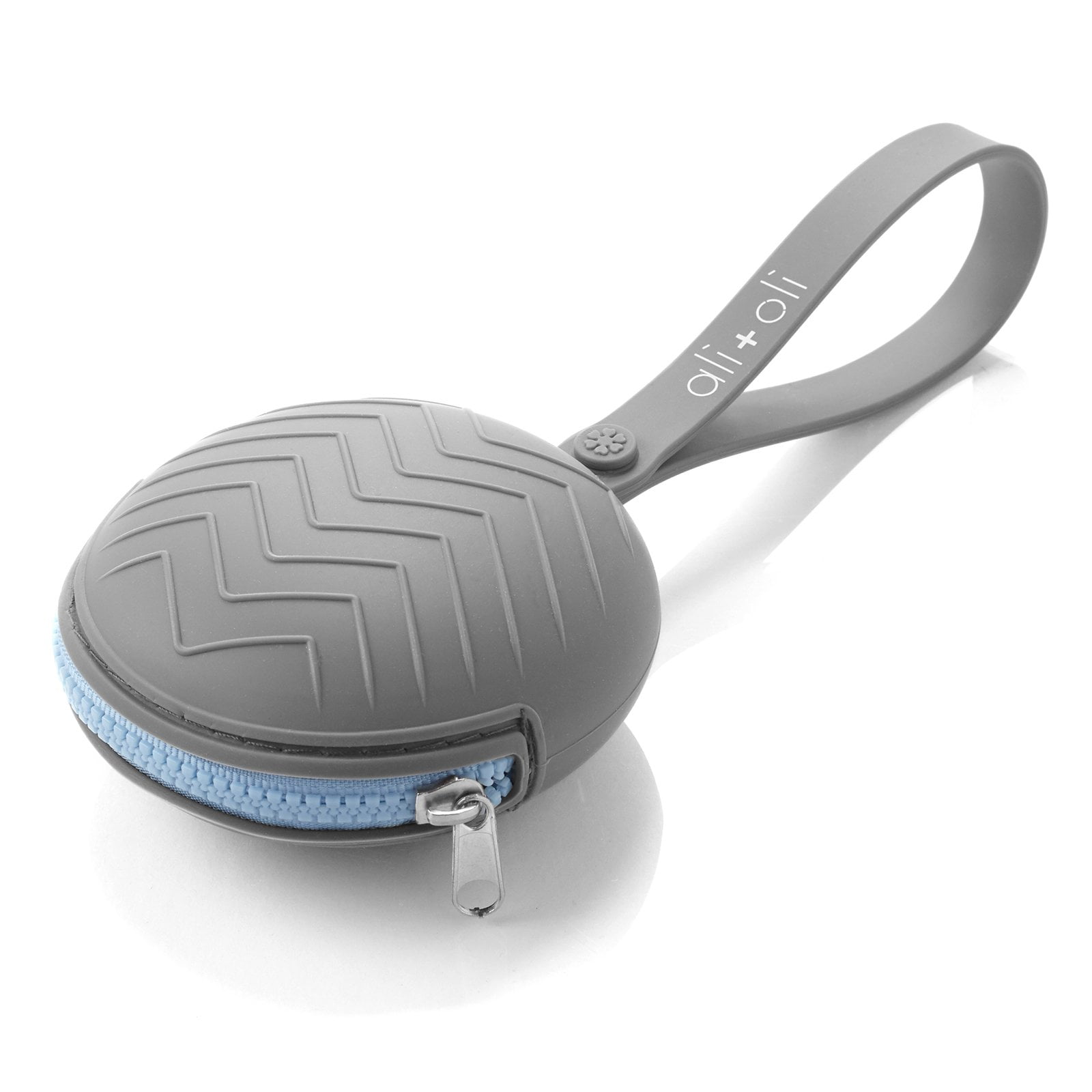 Ali+Oli Pacifier Holder Case (Grey) Stores Pacifiers & Pacifier Clips | Stroller & Diaper bag accessory | BPA Free food-grade silicone