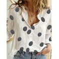 thumbnail image 1 of Ocio blanco amarillo camisas botón solapa algodón Lino Top señora suelta manga larga camisa de gran tamaño Blusas de mujer otoño Blusas Tan Jianjun unisex, 1 of 2