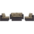 thumbnail image 3 of Modway Convene Ensemble Sectionnel de Patio Extérieur 5 Pcs en Espresso Moka, 3 of 5