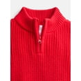 thumbnail image 2 of Wonder Nation Baby Boys Quarter Zip Sweater, Sizes 0-3M to 6-9M, 2 of 3