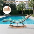 thumbnail image 2 of Gymax Chaise Longue Pliante d'Extérieur en Eucalyptus avec Coussin Double Face, 2 of 7