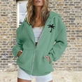 thumbnail image 2 of Womens Hoodies For Women Cute Coconut Tree Print Sports Hoodie Soft Comfortable With Frontal Zipper And Hood Atmungsaktiv Suitable For Spring Fall Easy To Combine 3Xl Sweatshirt For Women, 2 of 4