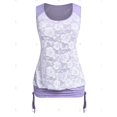thumbnail image 2 of Tank Top con Panel de Encaje de Rosa de Talla Extra Rosegal  Camisetas sin mangas de talla grande, 2 of 5