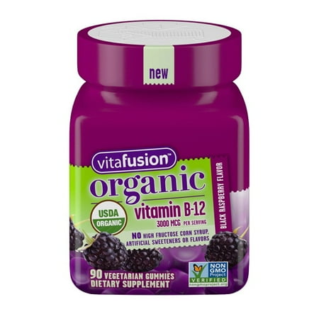 Vitafusion Organic Vitamin B 12 Gummies, Berry, 90 Ea, 2 Pack