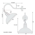 thumbnail image 5 of 14" Barn Light Fixture with Adjustable 19 3/4" Gooseneck Arm - Indoor/Outdoor Use - Sign Lighting - LED Wall Lamps, 5 of 5