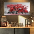 thumbnail image 3 of Designart 'Big Red Tree on Foggy Day ' Landscape Canvas Art Print, 3 of 3