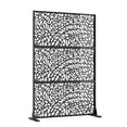 thumbnail image 2 of Garvee 72" x 47" Galvanized Steel Metal Privacy Screen, Freestanding Outdoor Decorative Garden Panel with Stand, Heavy Duty Room Divider for Patio, Balcony & Indoor Use (Broken Glass), 2 of 8