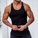 thumbnail image 4 of Camiseta sin mangas de cuello redondo para hombre, de color liso, sin mangas, a rayas, de punto, para fitness, deportiva, ajustada, con espalda cruzada, básica, informal, para hombre, 4 of 4
