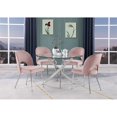 thumbnail image 2 of Rond 45 "x 45" 5pc Verre Clair Dînette Sertie de Chaises Roses, 2 of 5