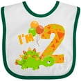 thumbnail image 3 of Inktastic Happy Dinosaur Second Birthday-green Boys or Girls Baby Bib, 3 of 4