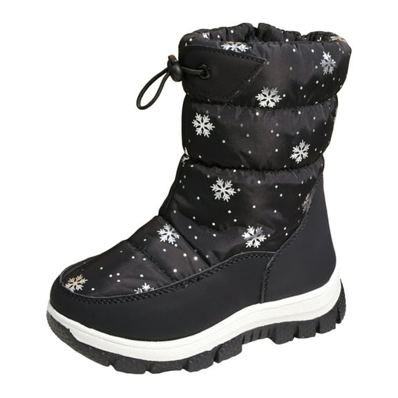 Wxirdiow Toddler Boy Shoes Boys & Girls Snow Boots Insulated Warm Anti-Slip Waterproof Winter Boot (Toddler/Little Kid/Big Kid) Black Size,13