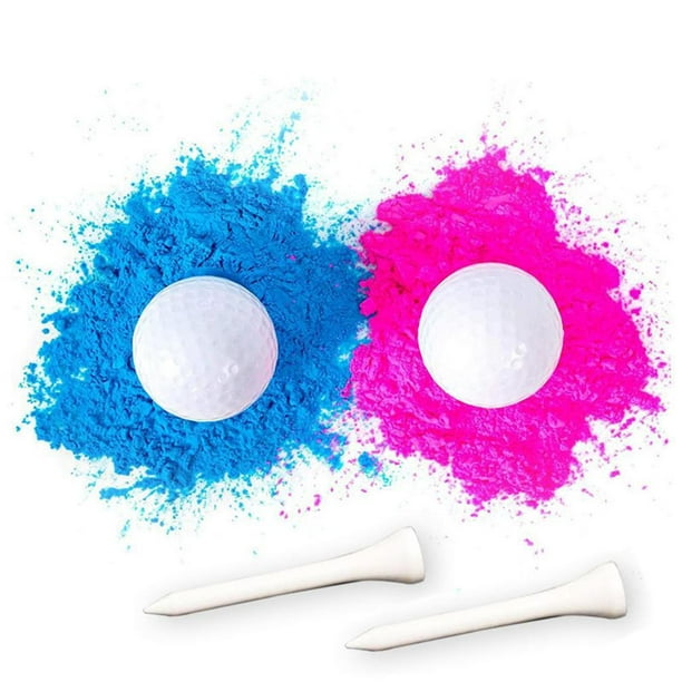 Pelotas de golf con revelación de género BuyWeekMX juego de pelotas de golf explosivas azul y rosa