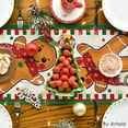 thumbnail image 4 of mubwai Green Gingerbread Candy Cane Christmas Table Runner, Seasonal Winter Kitchen Dining Table Decoration for Home Party Decor 13x72 Inch, 4 of 7