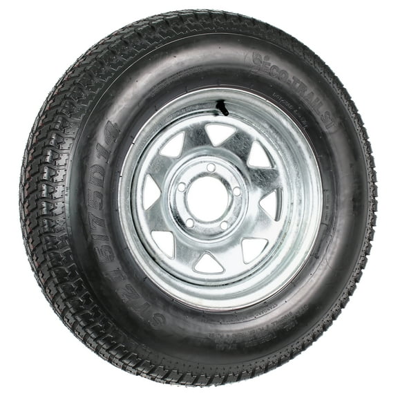 eCustomrim Trailer Tire Rim ST215/75D14 14 in. Load Range C 5 Lug Galvanized Spoke Wheel