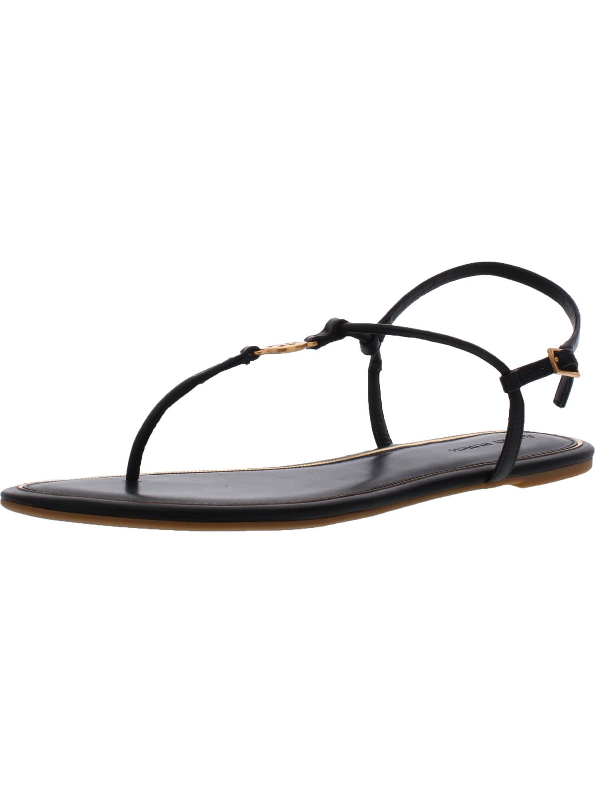 Tory Burch - Tory Burch Womens Emmy Leather T-Strap Flat Sandals ...