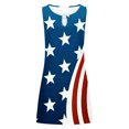 thumbnail image 4 of Midsumdr American Flag Womens Dresses 4th of July Patriotic Shirt USA Stars Stripes Dresses Round Neck Summer Sundress, 4 of 5