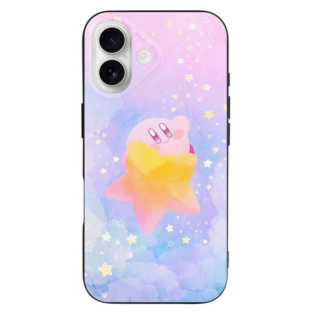 Funda Kirby de TPU para iPhone 16: ultrafina, a prueba de golpes, antiamarilleo, resistente a arañazos, compatible con carga inalámbrica, agarre mejorado, estilo negro.