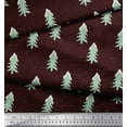thumbnail image 3 of Soimoi Brown Cotton Voile Fabric Christmas Tree Print Fabric by the Yard 42 Inch Wide, 3 of 3