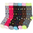 thumbnail image 2 of Sakkas Women's Poly Blend Soft and Stretchy Crew Pattern Socks Assorted 6-pack - To You / 9-11, 2 of 2