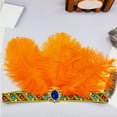 thumbnail image 4 of Mardi Gras Headband Feathered Crystal Flapper Headpiece for Masquerade Party Oversized Feathered Elastic Headband, 4 of 8