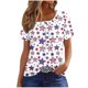 thumbnail image 2 of Fiudx Ofertas de La Semana Blusa de Manga Corta a La Moda para Mujer, Camiseta Estampada, Top Informal, 2 of 5