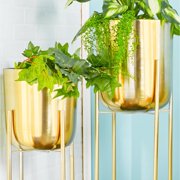 CosmoLiving by Cosmopolitan 39, 46H Tall Dome Gold Metal Planter with Removable Stand (2 Count)