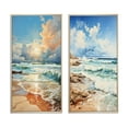 thumbnail image 2 of Designart "Seaside Reflections Beach Photo VI" Coastal Beach Framed Wall Art Set Of 2 - Teal Beach Framed Wall Art Set Of 2, 2 of 7