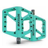 BUCKLOS MTB Pedals Mountain Bike Pedals Platform 9/16” Lightweight Non-Slip Cycling Double DU Sealed Bearing Flat Pedals with 16 Anti-Skid Pins