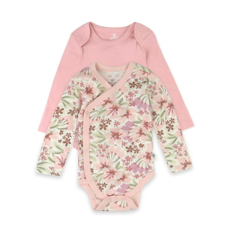 Honest Baby Clothing Organic Cotton Boy/Girl Long Sleeve Side-Snap Bodysuit, Newborn to 9M