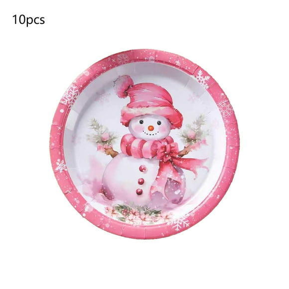 Christmas Plates Disposable Holiday Party Dinner Set