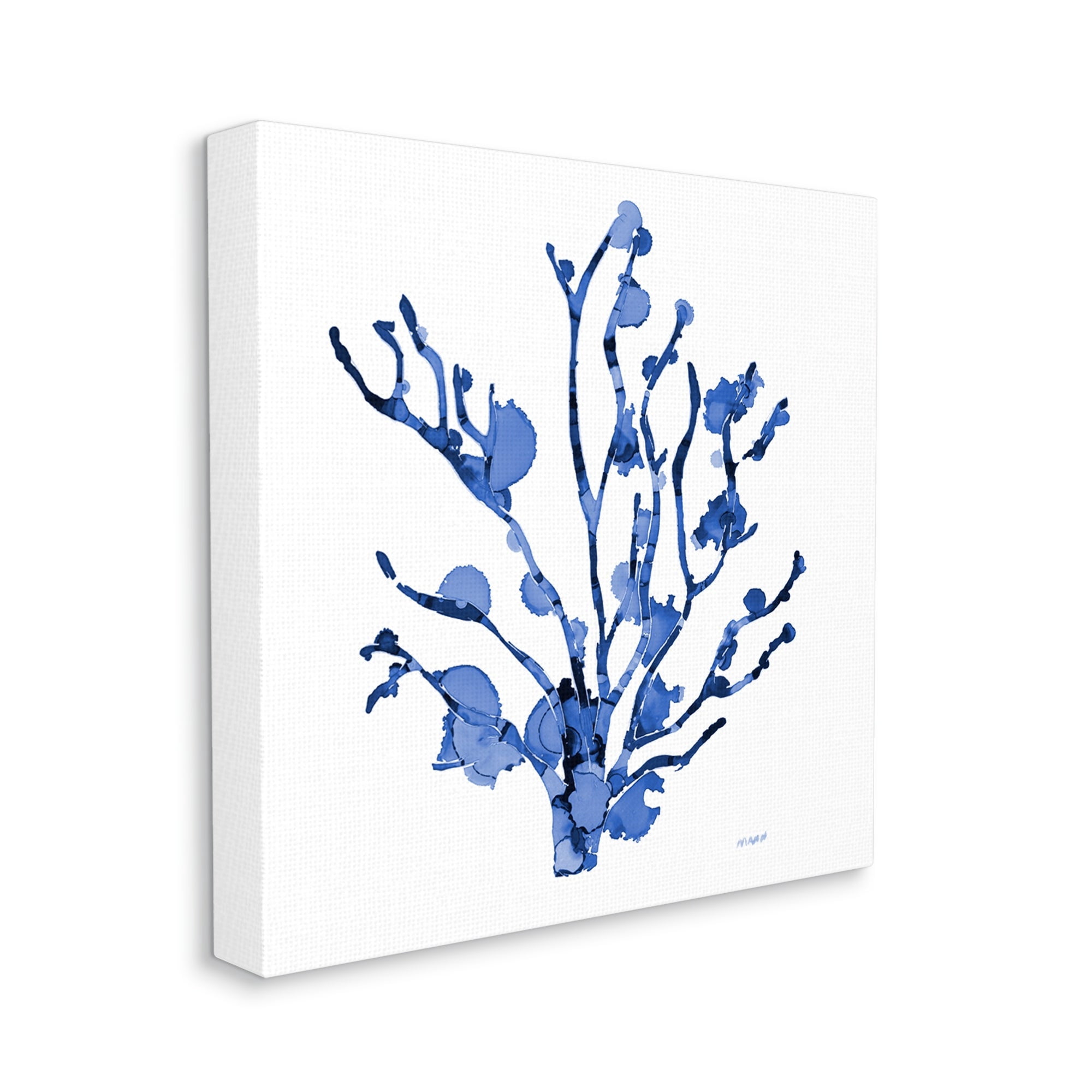 Stupell Industries Detailed Coral Sea Life Blue Watery Pattern Painting Gallery Wrapped Canvas Print Wall Art, Design by Patti Mann