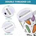 thumbnail image 3 of Yayeee 30oz Double-Wall Insulated Stainless Steel Tumbler with Handle Bottle, Purple Vegetables Pattern, 3 of 8