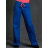 med couture women's signature drawstring straight scrub pant, royal/passion pink, x-small petite
