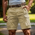 thumbnail image 7 of Men's Cargo Shorts Tactical with Multi Pockets Big Tall Lightweight for Hiking Golf Work Outdoor (Excluding belt) Khaki L, 7 of 7