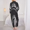 thumbnail image 3 of Bingfone Womens Pajama Sets Black And White Shark Print,Long Sleeve Loungewear Pajamas Set-X-Large, 3 of 8