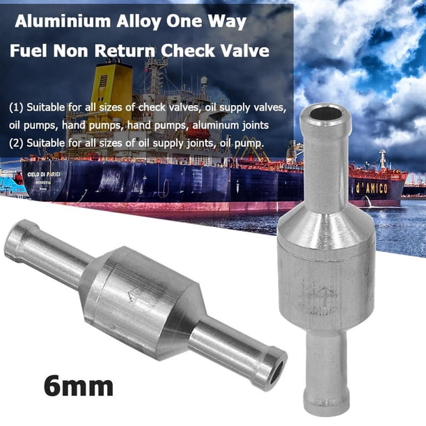 Válvula de retención de aleación de aluminio Válvula de retención unidireccional universal para automóvil (6 mm)