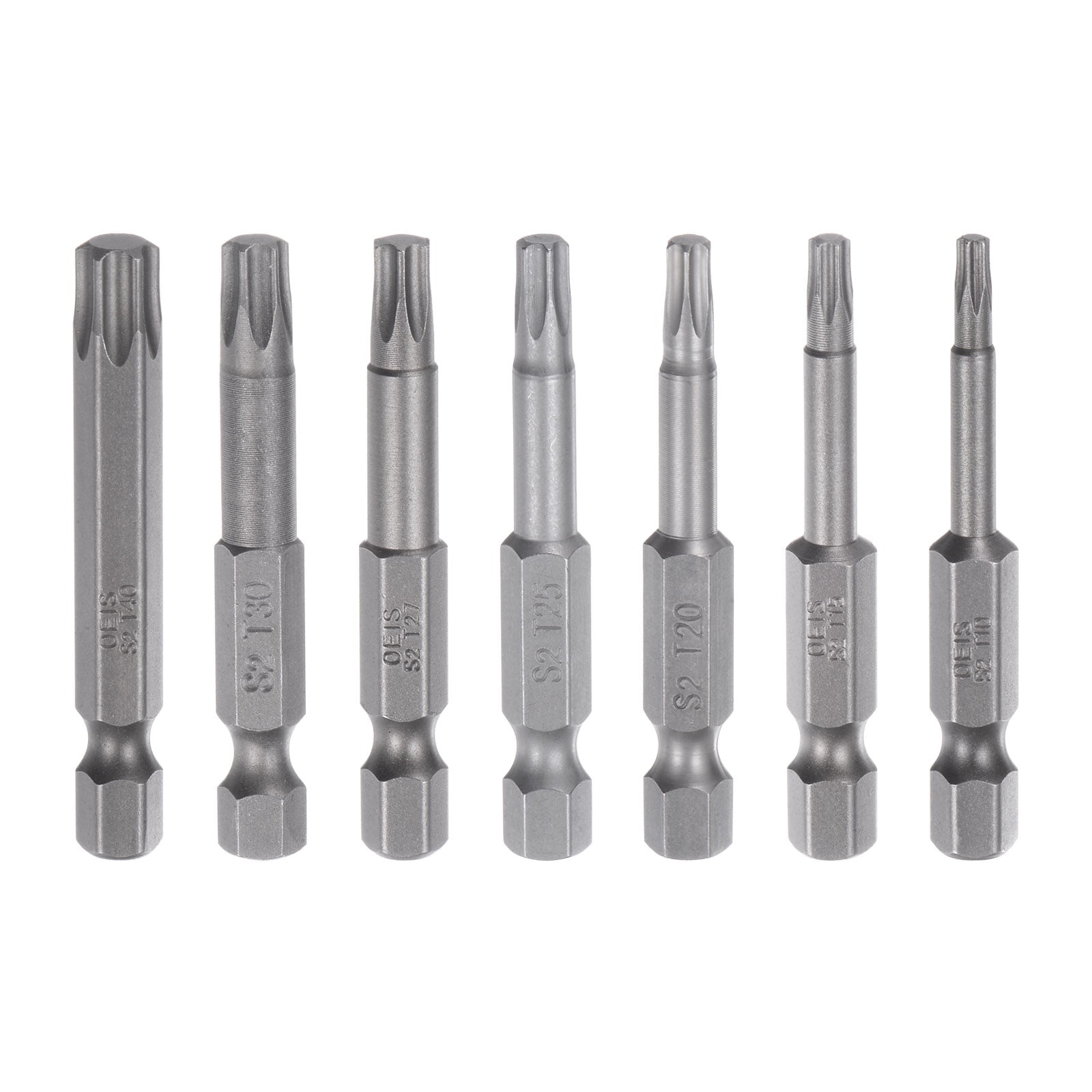 Uxcell T10-T40 Magnetic Security Star 5 Point Torx Screwdriver Bit Set 1/4" Hex Shank 2" Length Screw Driver, 14 Pack