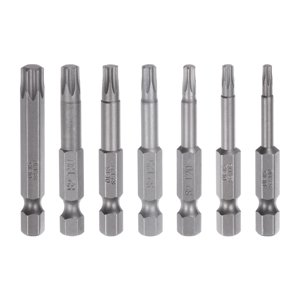 Uxcell T10-T40 Étoile de sécurité magnétique 5 Jeu de visseuse point Torx 1/4" 2" Conducteur à vis de longueur, paquet de 14