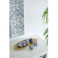 thumbnail image 3 of 4" Blue and White Decorative Orbs for Bowl Vase, Table Centerpiece Decor, Set of 6 Porcelain Sphere Balls, 3 of 7