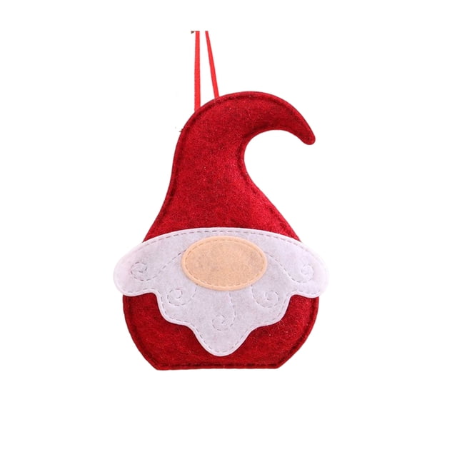 Yuarrent Colgante de Navidad portátil lindo decorativo elegante hogar restaurante árbol adorno de Papá Noel con cordón Kits de decoración para fiestas Rojo