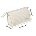 thumbnail image 4 of Unique Bargains Floral Makeup Bag Zipper Flower Cosmetic Pouch Beige, 4 of 6