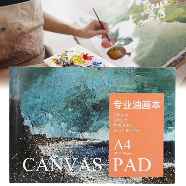 Papel De Pintura De Lienzo Al óleo De Algodón, Libro De Papel De Pintura Al óleo 297x210 Mm Peso Ligero Semi Absorbente De Aceite Para El Hogar Para La Escuela De Arte