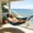 Blue, variant on Double Boho Cotton Hammock for Outside, Roll Portable Double Hammock, with Tree Strap, for Travel Camping, Backyard, Porch